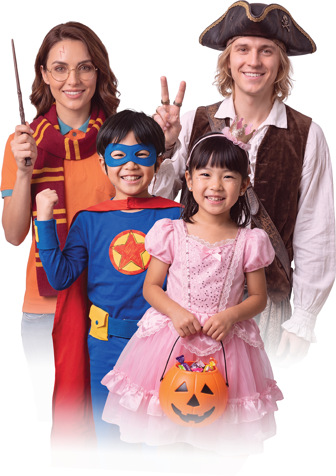 仮装したKids UPの先生と子どもたち